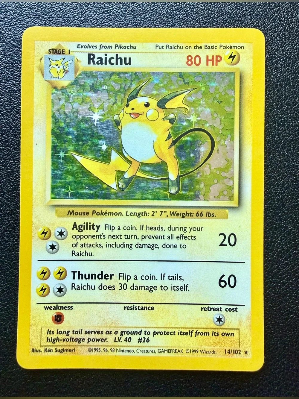 Pokemon - RAICHU - 14/102 - Base Set - Holo